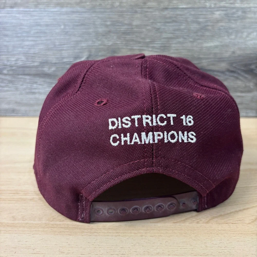 Vintage Florida Hat Cap Snap Back Maroon CS District 16 High School Baseball USA